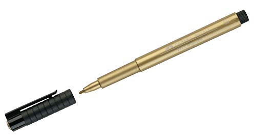 FABER-CASTELL Filzstifte, Pigmenttinte PITT Artist Pen 1,5 mm, Gold, 3 Stück von Faber-Castell