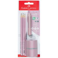 FABER-CASTELL GRIP 2001 Bleistift-Set B rose shadow, 1 Set von Faber-Castell