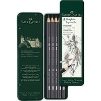FABER-CASTELL Graphit Aquarelle Bleistifte HB, 2B, 4B, 6B, 8B schwarz, 5 St. von Faber-Castell