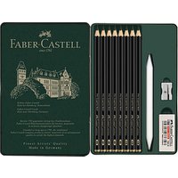 FABER-CASTELL Pitt Graphite Matt Graphitstifte HB, 2B, 4B, 6B, 8B, 10B, 12B, 14B schwarz mit Radierer, 1 Set FABER-CASTELL Pitt Graphite Matt Graphitstifte HB, 2B, 4B, 6B, 8B, 10B, 12B, 14B schwarz mit Radierer, 1 Set von Faber-Castell