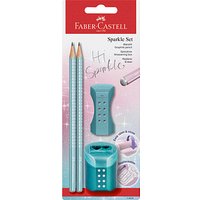 FABER-CASTELL Grip Sparkle Bleistift-Set B ocean metallic, 1 Set von Faber-Castell