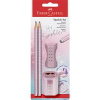 FABER-CASTELL Grip Sparkle Bleistift-Set B rose metallic, 1 Set von Faber-Castell