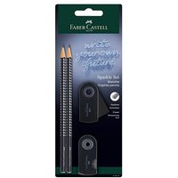 FABER-CASTELL Grip Sparkle Bleistift-Set B schwarz, 1 Set von Faber-Castell