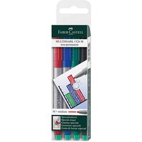 FABER-CASTELL MULTIMARK Folienstifte-Set farbsortiert non-permanent 4 St. von Faber-Castell