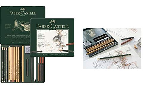 FABER-CASTELL PITT MONOCHROME Set medium, 21-teiliges Etui, Sie erhalten 1 Produkt mit 21 Teilen FABER-CASTELL PITT MONOCHROME Set medium, 21-teiliges Etui, Sie erhalten 1 Produkt mit 21 Teilen von Faber-Castell