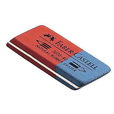 FABER-CASTELL Radiergummi 1,8 x 4,0 x 0,8 cm rot/blau 1 Stück von Faber-Castell