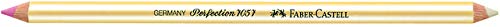 FABER-CASTELL Radierstift Perfection, 7057, holzgefasst, rot/weiß, Schaftfarbe: weiß/gelb (12 Stück), Sie erhalten 1 Packung á 12 Stück von Faber-Castell