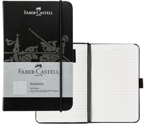 Faber-Castell 10065067 - Notizbuch DIN A6, kariert, schwarz, 90 x 140 mm von Faber-Castell