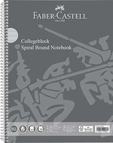 Elba Faber Castell 10418 - Collegeblock DIN A4, 80 Blatt / 90g/m², FSC-Mix zertifiziert, feines holzfreies Schreibpapier, Made in Germany, liniert - Rand beidseitig, 1 Stück von Faber-Castell