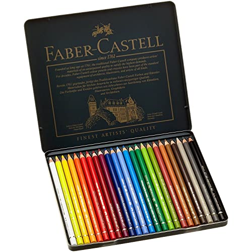 Faber-Castell 110024 Polychromos Malstifte, 24er-Buntstifte-Set in einem eleganten Metalletui, Leuchtende Farben mit dicken 3,8-mm-Minen und säurefreien Pigmenten für verschiedene Oberflächen Faber-Castell 110024 Polychromos Malstifte, 24er-Buntstifte-Set in einem eleganten Metalletui, Leuchtende Farben mit dicken 3,8-mm-Minen und säurefreien Pigmenten für verschiedene Oberflächen von Faber-Castell