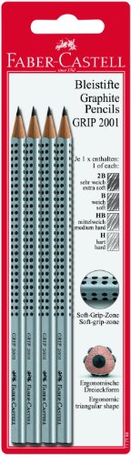 FABER-CASTELL 117198 - Bleistift GRIP 2001, 4er Packung enthält H, HB, B, 2B FABER-CASTELL 117198 - Bleistift GRIP 2001, 4er Packung enthält H, HB, B, 2B von Faber-Castell