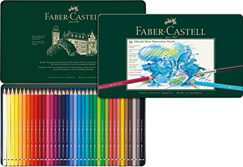 Faber-Castell 117536 Albrecht Dürer Aquarellstifte, Set mit 36 Aquarell Stiften mit dicken 3,8-mm-Minen, Holzstifte mit wasserlöslichen Pigmenten Faber-Castell 117536 Albrecht Dürer Aquarellstifte, Set mit 36 Aquarell Stiften mit dicken 3,8-mm-Minen, Holzstifte mit wasserlöslichen Pigmenten von Faber Castell