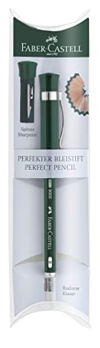 Faber-Castell 119037 - Perfekter Bleistift Castell 9000, Härtegrad B, Schaftfarbe: grün von Faber-Castell