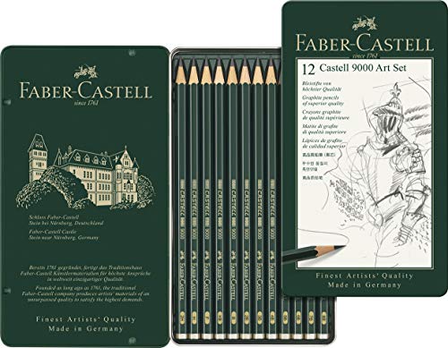 Faber-Castell 119065 - Bleistifte Set Castell 9000 Art, 12 verschiedene Härtegrade 8B - 2H von Faber-Castell