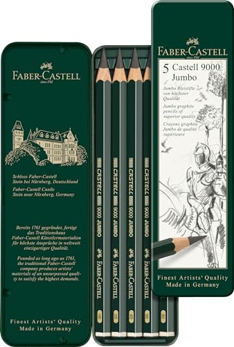 Faber-Castell 119305 - Bleistift Castell 9000 Jumbo, 5er Etui von Faber-Castell