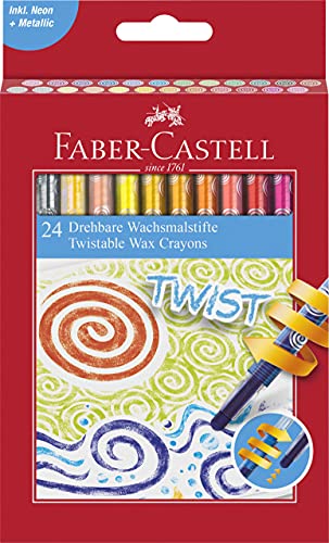 Faber-Castell 120004 - Wachsmalkreiden, drehbar, 24er Kartonetui von Faber-Castell