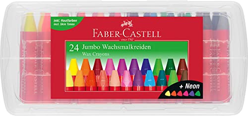 FABER-CASTELL 120034 - Wachsmalkreiden Jumbo 24er Box, inklusive Neon-Farben und Hautfarbe FABER-CASTELL 120034 - Wachsmalkreiden Jumbo 24er Box, inklusive Neon-Farben und Hautfarbe von Faber-Castell
