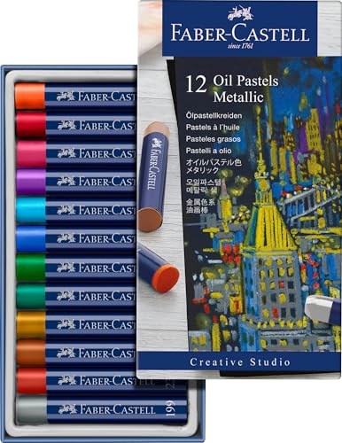 Faber-Castell 127014 - Ölpastellkreiden metallic, 12 Ölkreiden mit cremiger Konsistenz, Kreiden mit hoher Pigmentierung Faber-Castell 127014 - Ölpastellkreiden metallic, 12 Ölkreiden mit cremiger Konsistenz, Kreiden mit hoher Pigmentierung von Faber-Castell