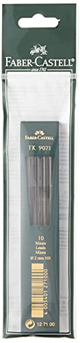Faber-Castell 127100 - 10 Fallminen TK 9071, Minenstärke 2 mm, Härtegrad HB, schwarz von Faber-Castell