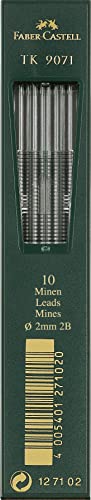 Faber-Castell 127102 - 10 Fallminen TK 9071, Minenstärke: 2,0 mm, Härtegrad: 2B von Faber-Castell