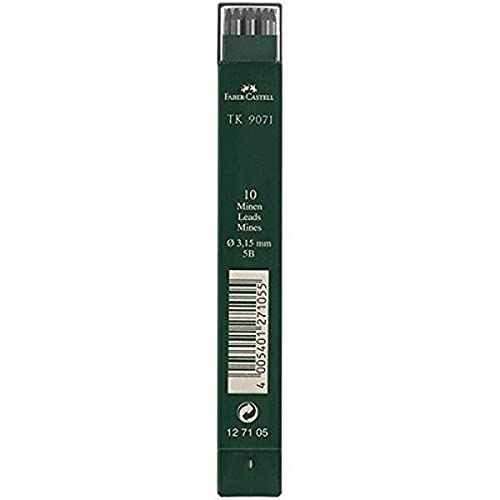 Faber-Castell 127105 - 10 Fallminen TK 9071, Minenstärke: 3,15 mm, Härtegrad: 5B von Faber-Castell