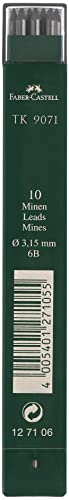 FABER-CASTELL 127106 - 10 Fallminen TK 9071, Minenstärke: 3,15 mm, Härtegrad: 6B von Faber-Castell
