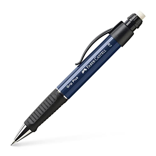 Faber-Castell 130732 - Druckbleistift GRIP PLUS, Minenstärke: 0,7 mm, Schaftfarbe: blau metallic, 1 Stück von Faber-Castell