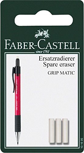 Faber-Castell 131595 - Ersatzradierer für Druckbleistift Grip Matic, 3 Stück von Faber-Castell