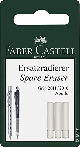 Faber-Castell 131597 - Ersatzradierer für Druckbleistift Grip 2011, 3 Stück von Faber-Castell