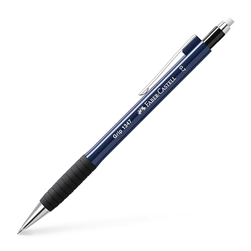 Faber-Castell 134751 - Druckbleistift GRIP 1347 navy blue, Härtegrad B, Minenstärke 0.7 mm, mit integriertem Radiergummi, 1 Stück von Faber-Castell