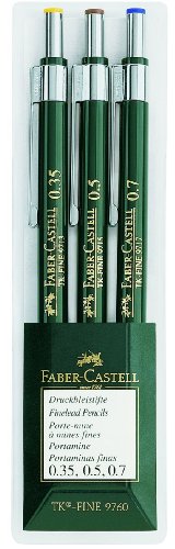 FABER-CASTELL 136030 - 3er Set Druckbleistifte TK-FINE 9760, Minenstärken: 0,35 mm; 0,5 mm + 0,7 mm, Härtegrad HB FABER-CASTELL 136030 - 3er Set Druckbleistifte TK-FINE 9760, Minenstärken: 0,35 mm; 0,5 mm + 0,7 mm, Härtegrad HB von Faber-Castell