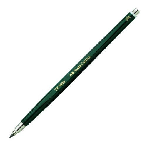 Faber-Castell 139412 - Fallminenstift TK 9400, Minenstärke: 2 mm, Härtegrad: 2H, Schaftfarbe: grün, 1 Stück von Faber-Castell