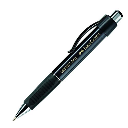 Faber-Castell 140733 - Kugelschreiber GRIP PLUS BALL, Mine: M, Schaftfarbe: metallic schwarz von Faber-Castell