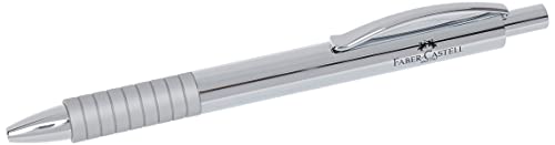 Faber-Castell 148471 - Kugelschreiber Basic Metall, Minenstärke M, silber glänzend von Faber-Castell