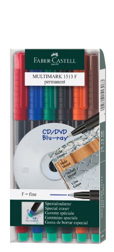 Faber-Castell 151306 - Permanentmarker MULTIMARK, Stärke: F, 6er Etui von Faber-Castell