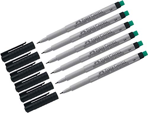 Faber-Castell 152499 - Marker Multimark S, non-permanent, schwarz (6er Pack) von Faber-Castell