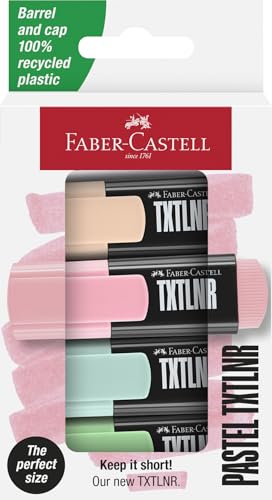 Faber-Castell 154214 Textmarker TXTLNR, Pastellfarben, 4 Stück von Faber-Castell