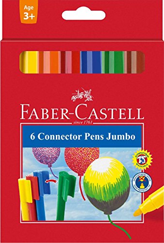 Faber-Castell 155208 - Filzstift Jumbo Connector Pen, 6er Etui von Faber-Castell