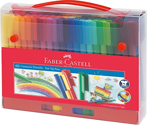 FABER-CASTELL 155560 - Filzstifte Connector in Koffer, 60-teilig FABER-CASTELL 155560 - Filzstifte Connector in Koffer, 60-teilig von Faber-Castell