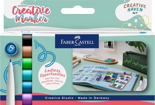 Faber-Castell 160603 - Goldfaber Creative Marker Set, 6 Filzstifte, wasserfeste Stifte 1,5 mm Strichstärke, Set Creative Haven Faber-Castell 160603 - Goldfaber Creative Marker Set, 6 Filzstifte, wasserfeste Stifte 1,5 mm Strichstärke, Set Creative Haven von Faber-Castell