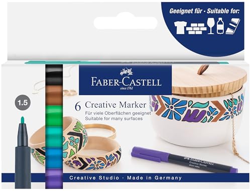 Faber-Castell 160708 - Creative Marker Set, 6 Permanent Marker, Stifte Set Fairy forest, für Papier, Glas, Kunststoff uvm. Faber-Castell 160708 - Creative Marker Set, 6 Permanent Marker, Stifte Set Fairy forest, für Papier, Glas, Kunststoff uvm. von Faber-Castell