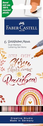 FABER-CASTELL 164518 - Goldfaber Aqua Dual Marker, Boho, mit Pinselspitze und Fineliner Spitze, 6er Etui FABER-CASTELL 164518 - Goldfaber Aqua Dual Marker, Boho, mit Pinselspitze und Fineliner Spitze, 6er Etui von Faber-Castell