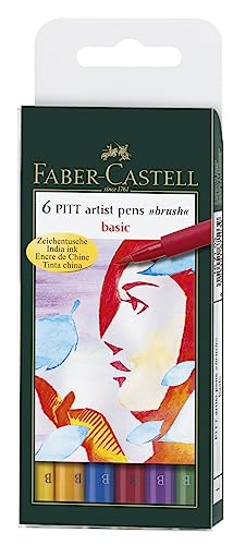 Faber-Castell 167407 - Tuschestift Pitt artist pen brush, Strichstärke B, Farbe 107, kadmiumgelb von Faber-Castell