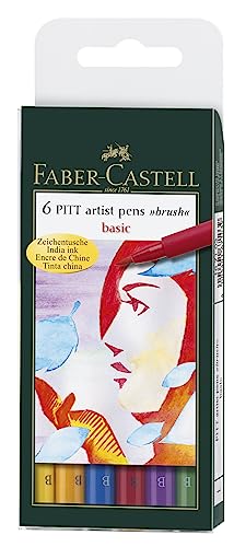 FABER-CASTELL 167407 - Tuschestift Pitt artist pen brush, Strichstärke B, Farbe 107, kadmiumgelb von Faber-Castell