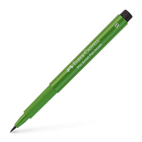 FABER-CASTELL 167467 - Tuschestift Pitt artist pen brush, Strichstärke B, Farbe 167, permanentgrün oliv von Faber-Castell