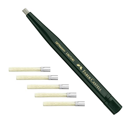 Faber-Castell 180300 - Drehstift mit Glasradierer, Schaftfarbe: grün + 5 Ersatzminen 180600 von Faber-Castell