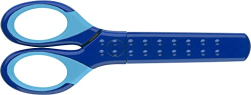 Faber-Castell 181549 - Schulschere Grip mit Klingenschutz, blau, 1 Stück von Faber-Castell