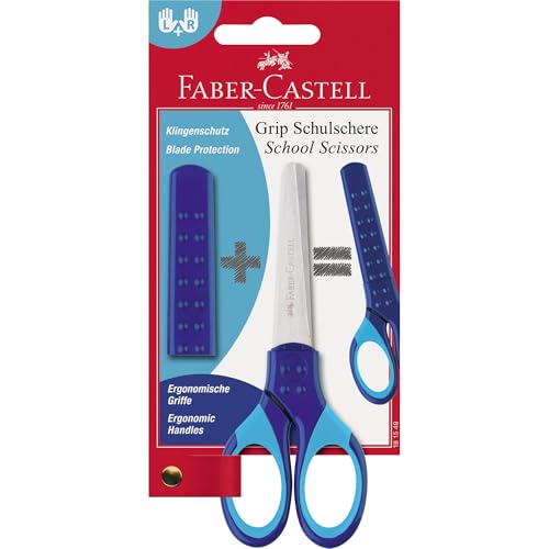 Faber-Castell 181549 - Schulschere Grip mit Klingenschutz, blau, 1 Stück Faber-Castell 181549 - Schulschere Grip mit Klingenschutz, blau, 1 Stück von Faber-Castell