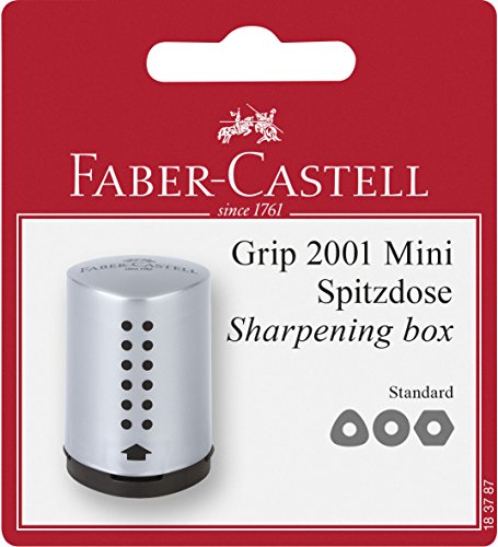 Faber-Castell 183787 - Einfachspitzdose Grip 2001 Mini, silber, 1 Stück von Faber-Castell