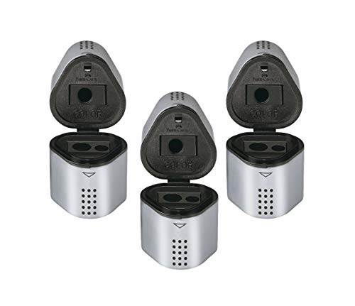 Faber-Castell Dosenspitzer Grip (3er-Pack) - Ergonomischer Dreiecksgriff - Spitz lange Spitzen - Maße: 45 x 62 x 42 mm - Für Stifte mit 8-10 mm Durchmesser - Schwarz von Faber-Castell